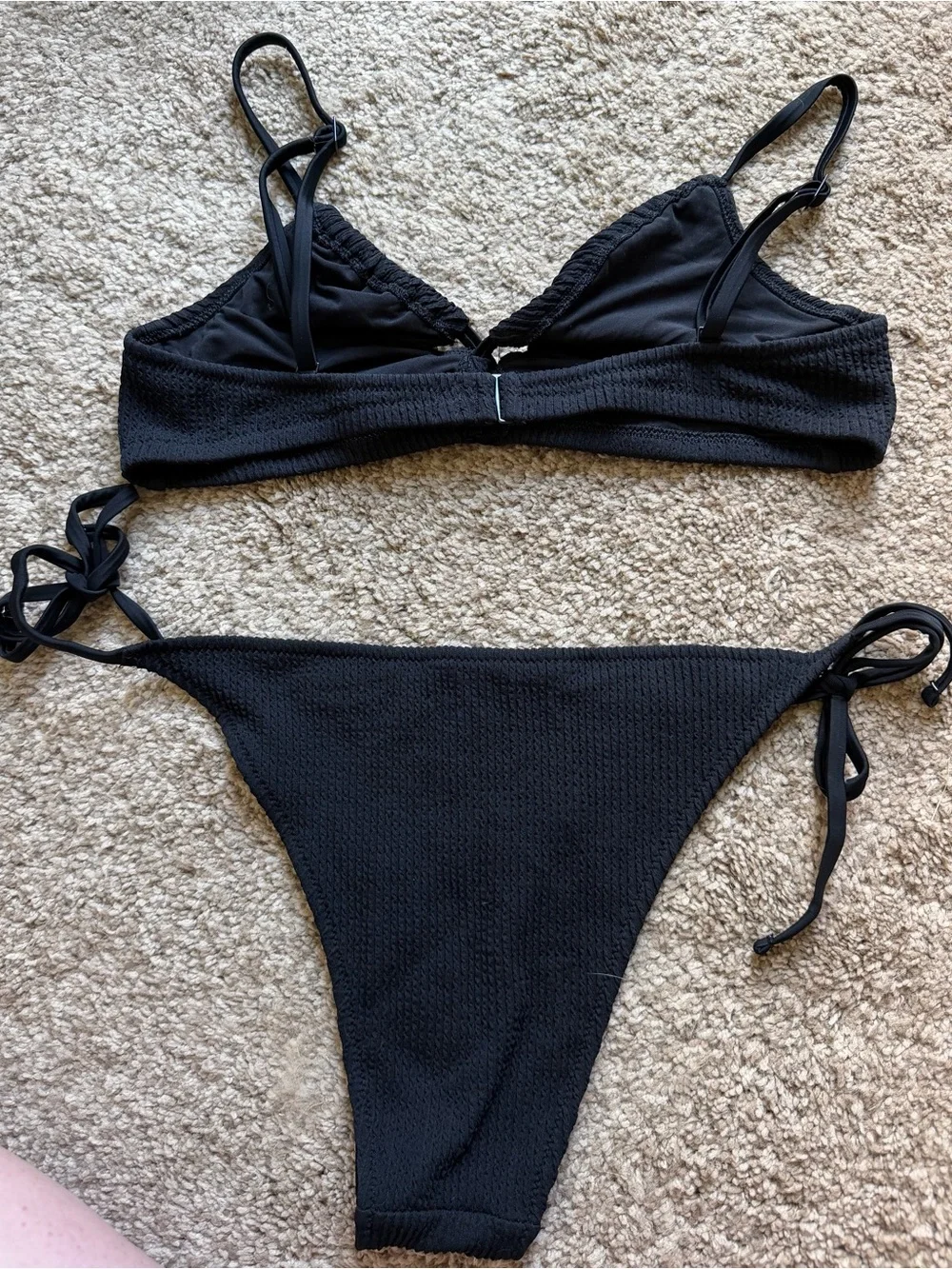 Aerie crinkle lace up scoop bikini